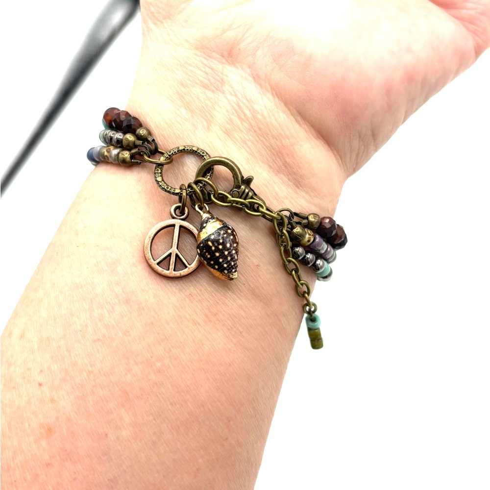 Hand Crafted Bohemian Multicolor Beaded Bracelet - Picture 10 of 10